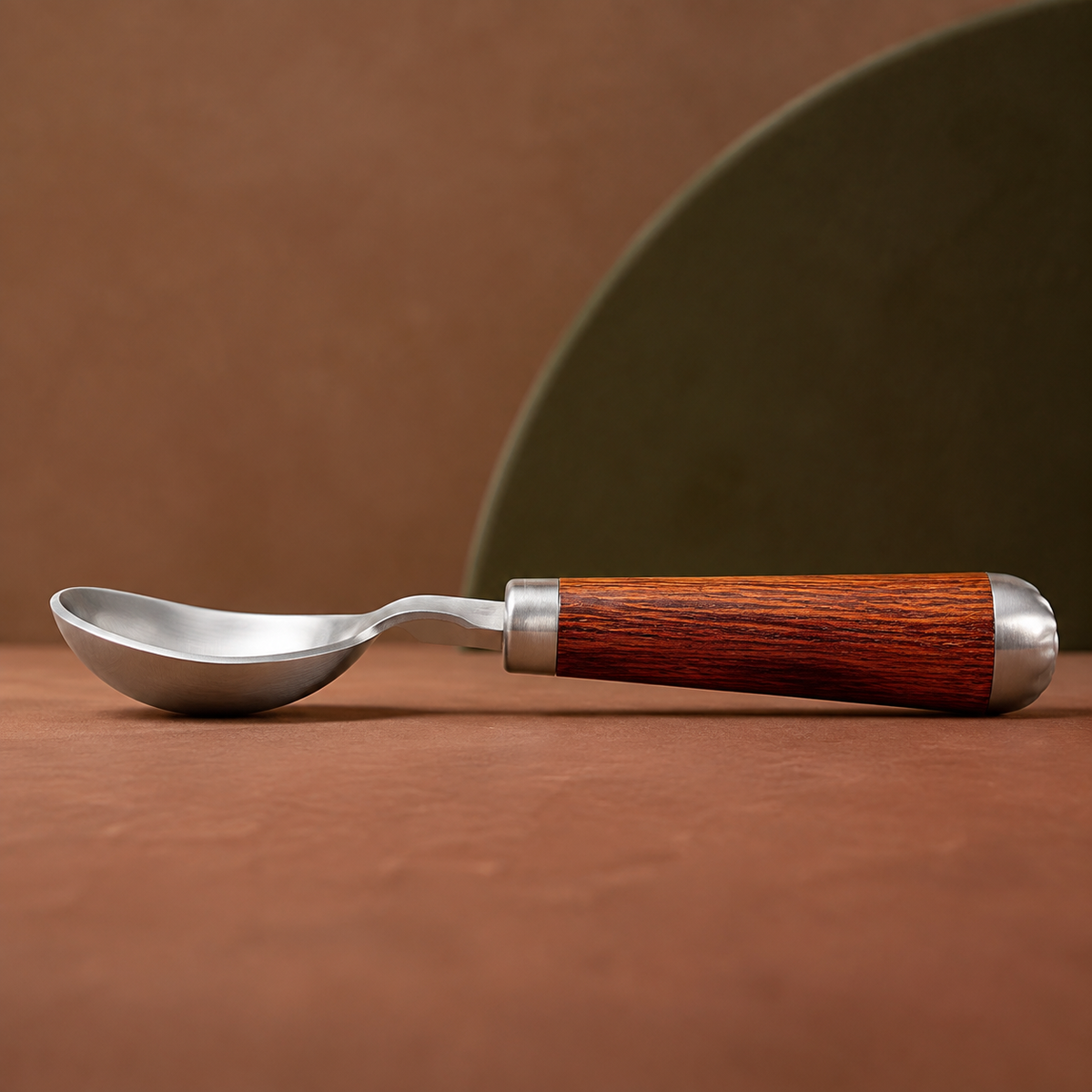 Rosewood & Stainless Steel Ice Cream Scoop