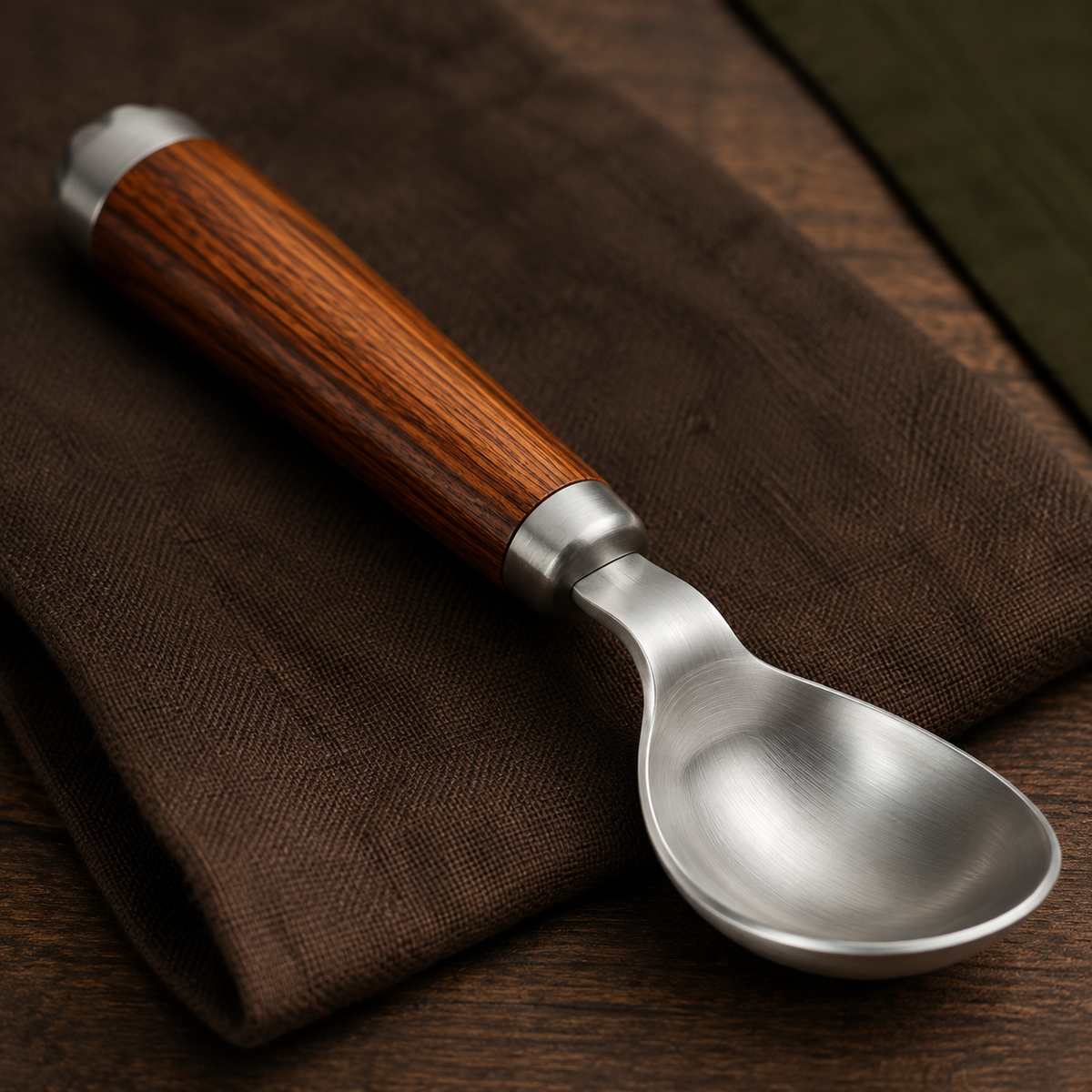 Rosewood & Stainless Steel Ice Cream Scoop